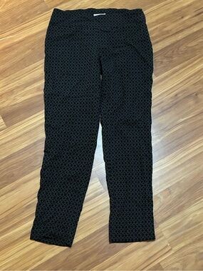 Black Patterned Women’s Stretch Ponte Pants